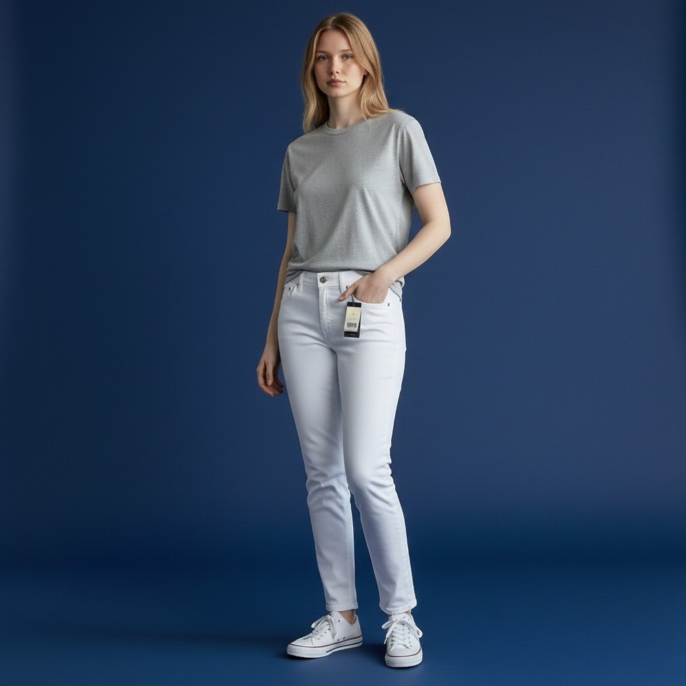 Polo Ralph Lauren The High Rise Skinny Jeans White Stretch Denim Size 31 R NWT